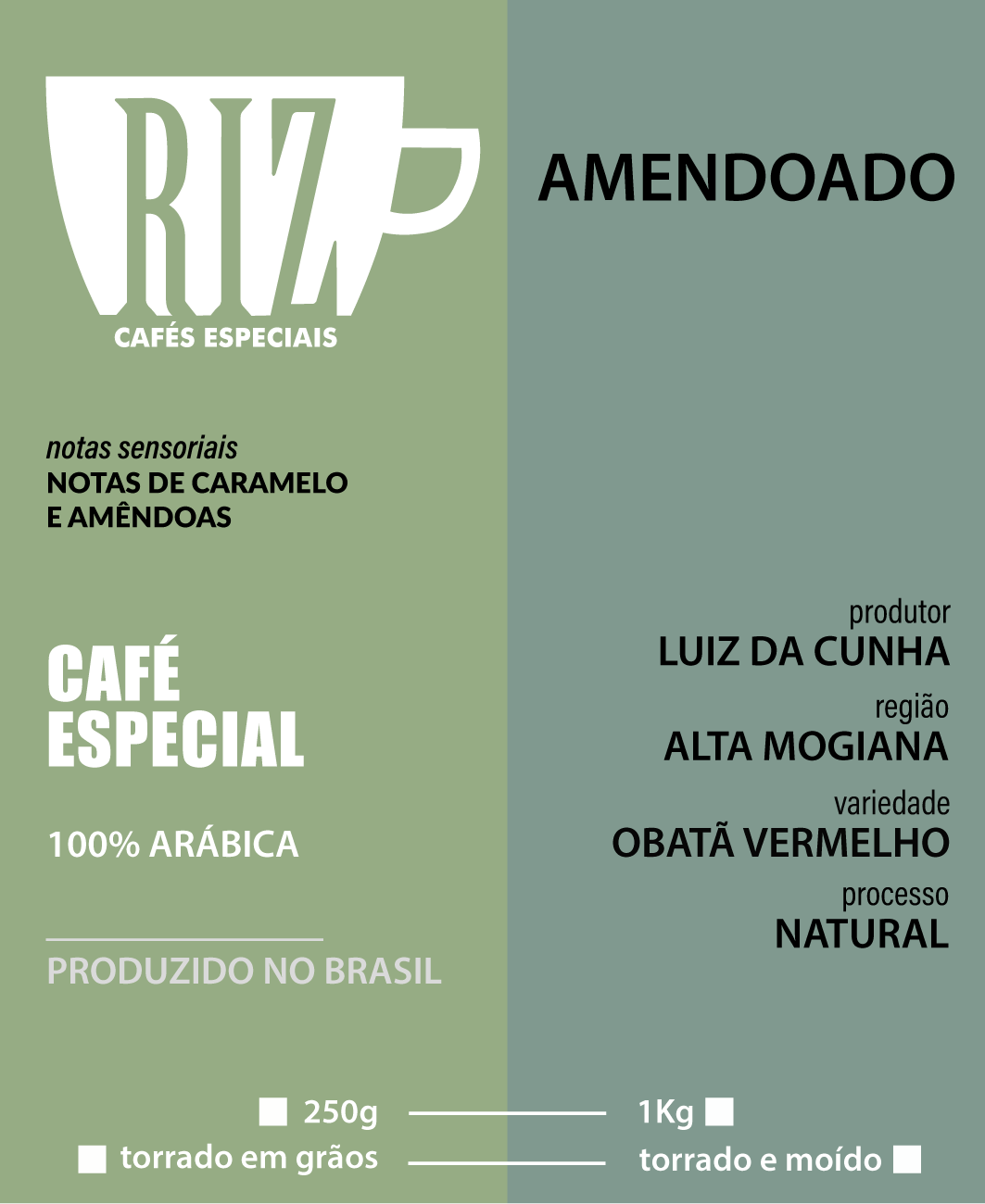 Café Especial Caramelo Amêndoas Alta Mogiana 250g - Riz Amendoado