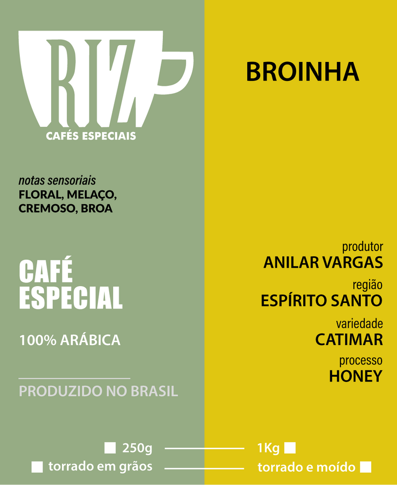 Café Especial Melaço Broa 1 Kg - Riz Broinha