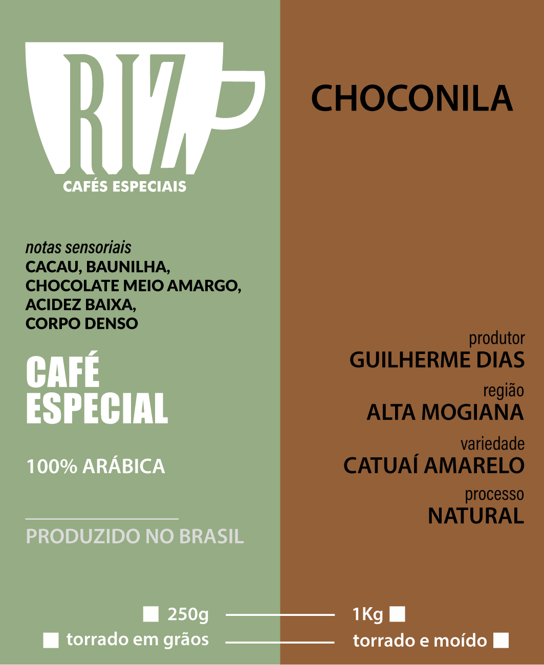 Café Especial Chocolate e Baunilha 250g - Riz Choconila