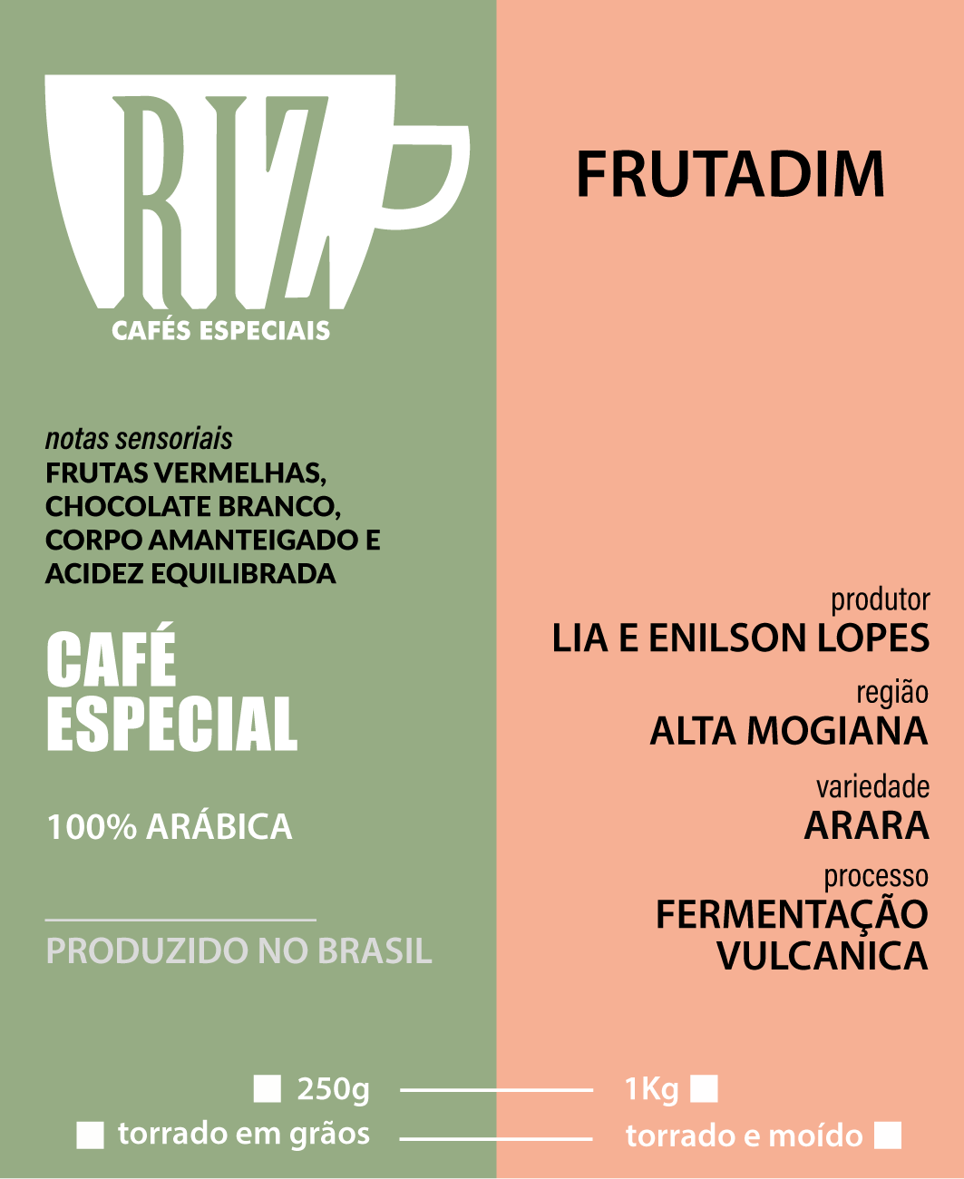 Café Especial Frutado Fermentado 250g - Riz Frutadim